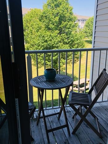 Private patio with view